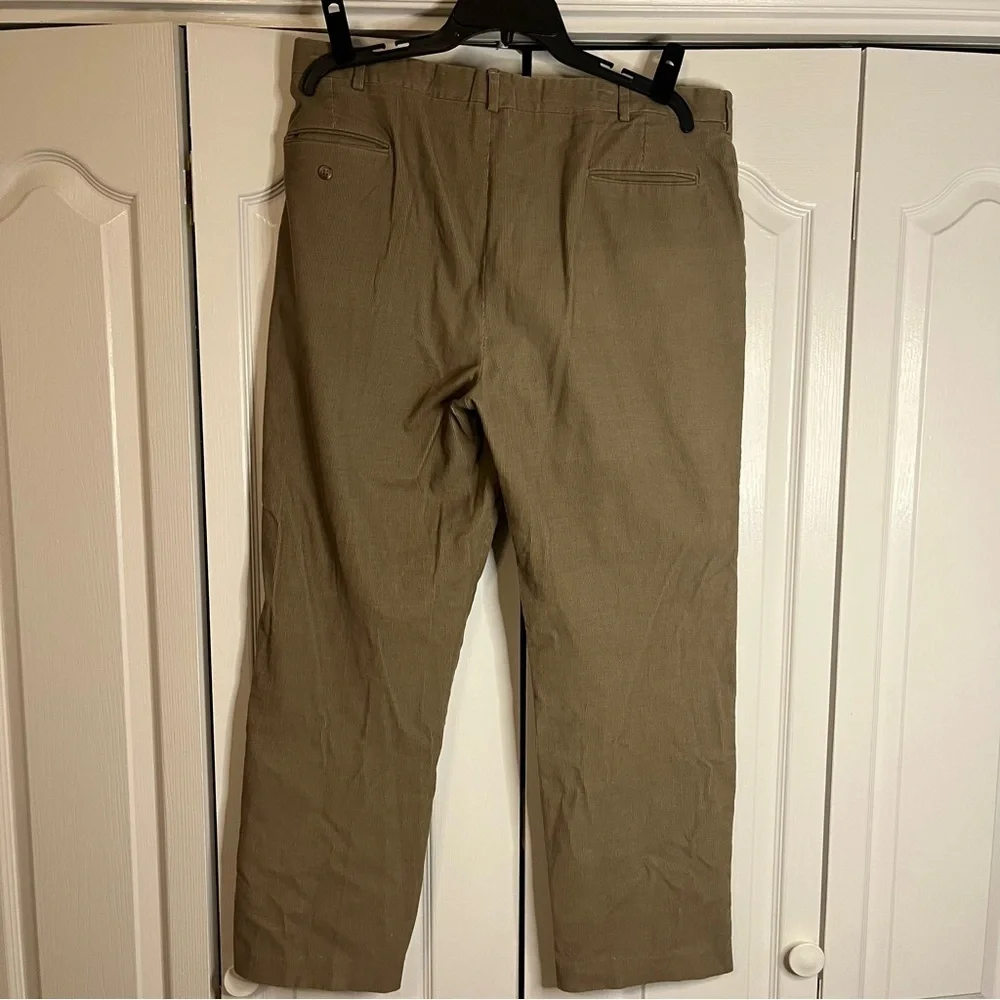 Vintage Lands’ End Corduroy Pants Mens 38 USA Made Pleated Front Brown Trousers